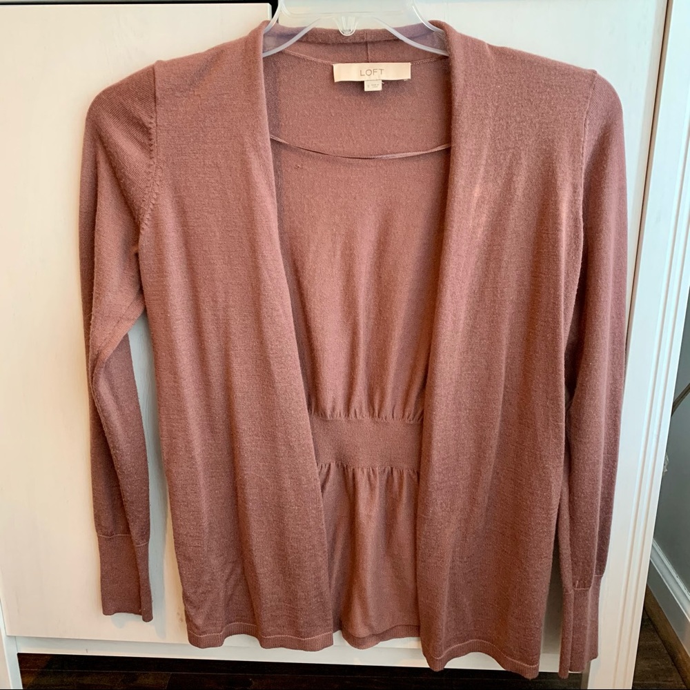 Loft Blush Pjnk Open Cardigan